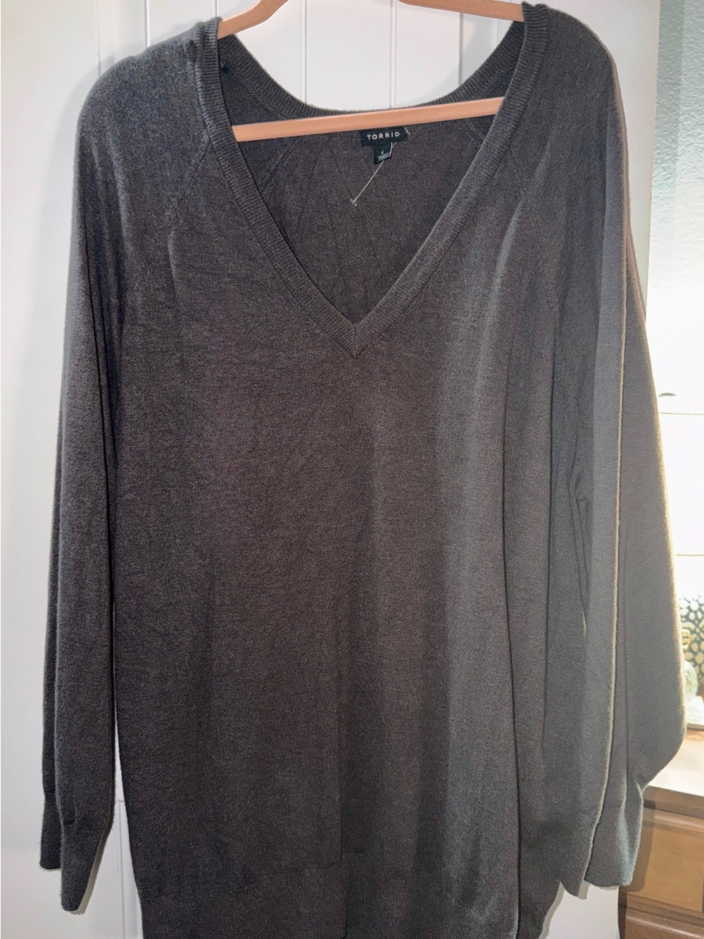 torrid Charcoal Gray V-Neck Sweater - Women's